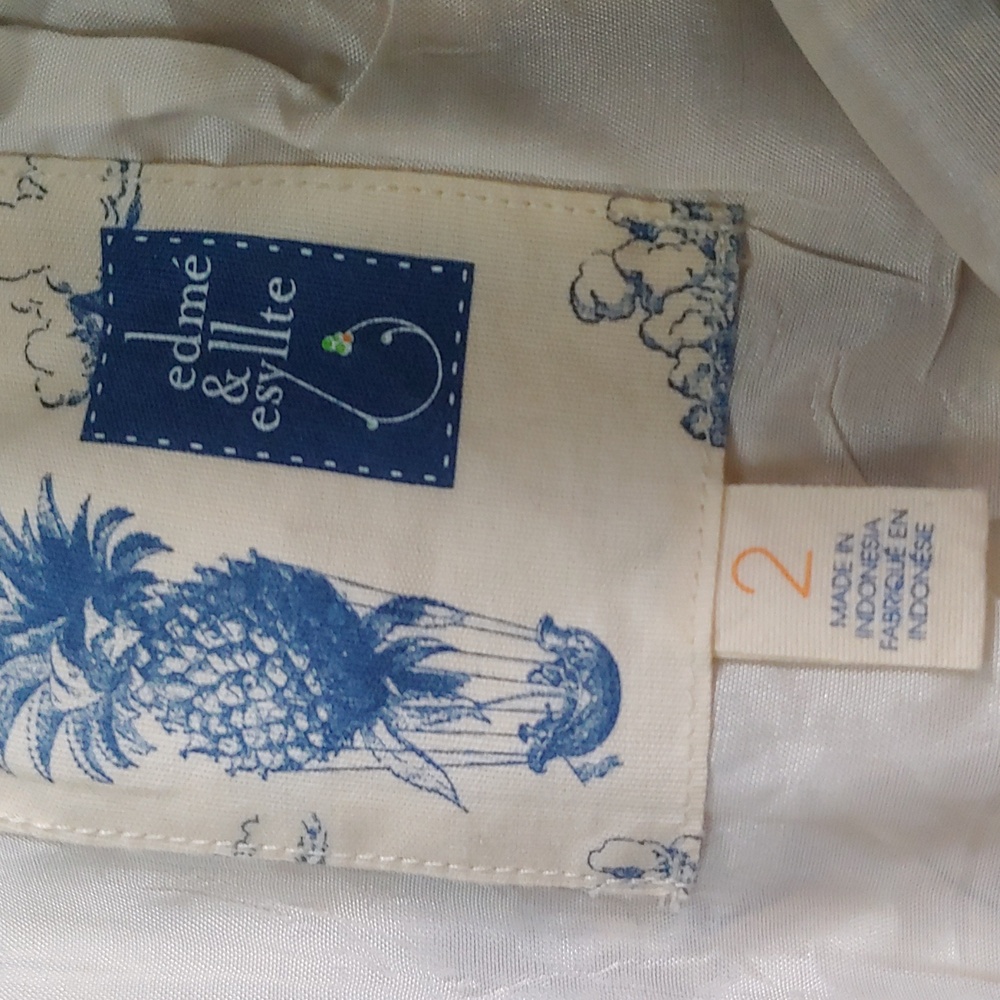 Edme & Esyllte Colorful Stamp Print A-Line Skirt with Black Waistband - Picture 4 of 7